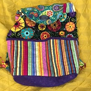 Hand made quilt backpack purse